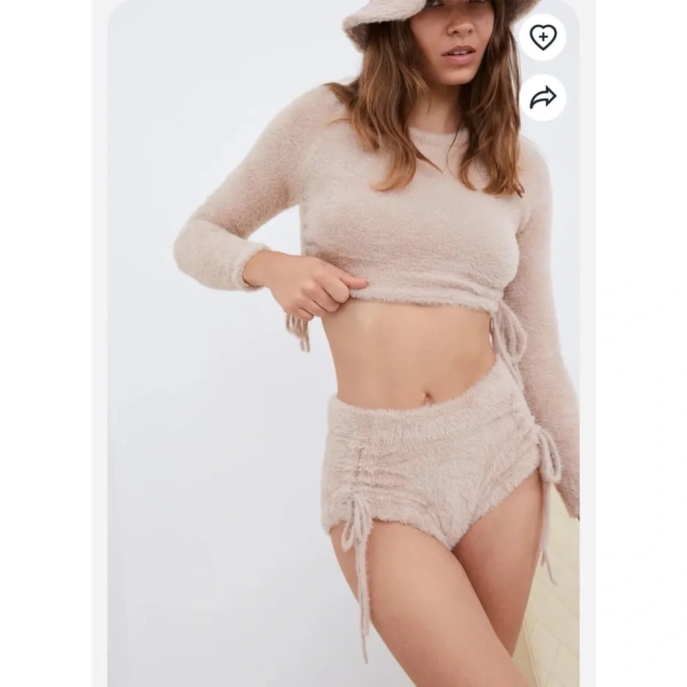For Love & Lemons Faux Mohair Long Sleeve Sweater Oatmeal S‎ $169
